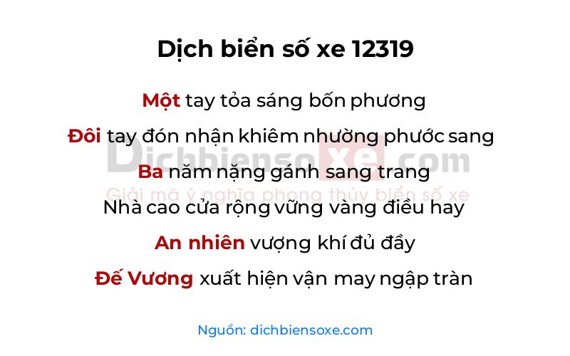 Dịch thơ biển số 12319