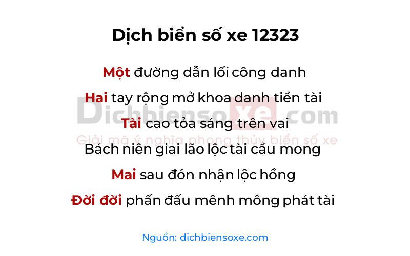 Dịch thơ biển số 12323