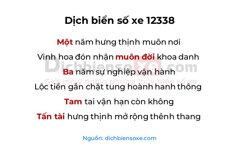 Dịch thơ biển số 12338