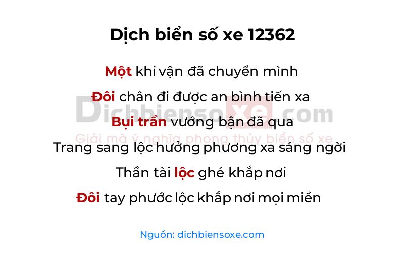 Dịch thơ biển số 12362