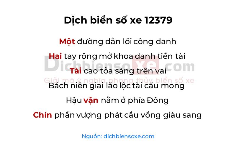 Dịch thơ biển số 12379
