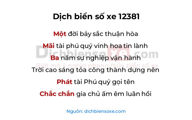 Dịch thơ biển số 12381