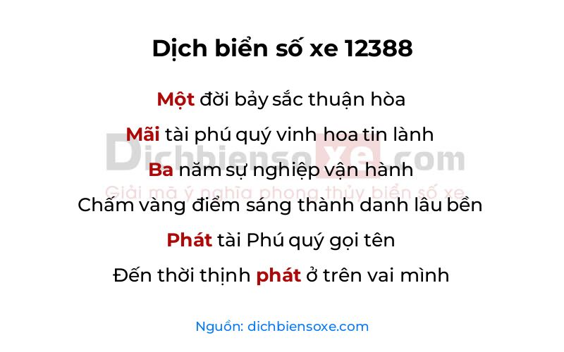Dịch thơ biển số 12388