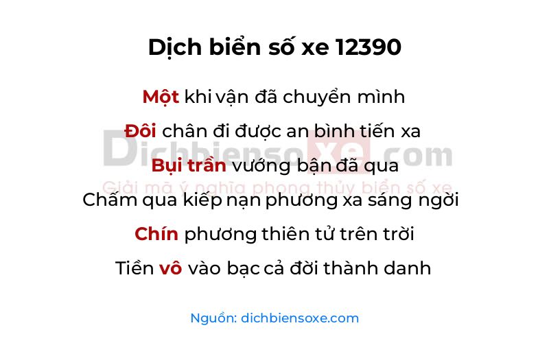Dịch thơ biển số 12390