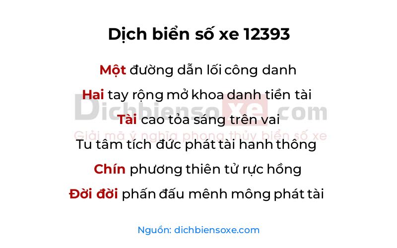 Dịch thơ biển số 12393
