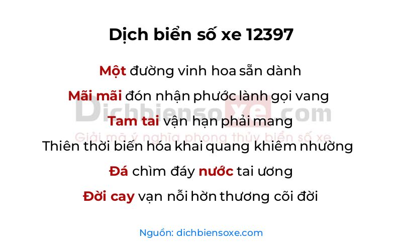 Dịch thơ biển số 12397