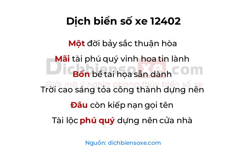 Dịch thơ biển số 12402