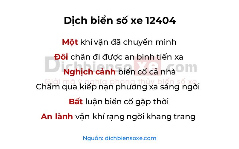 Dịch thơ biển số 12404