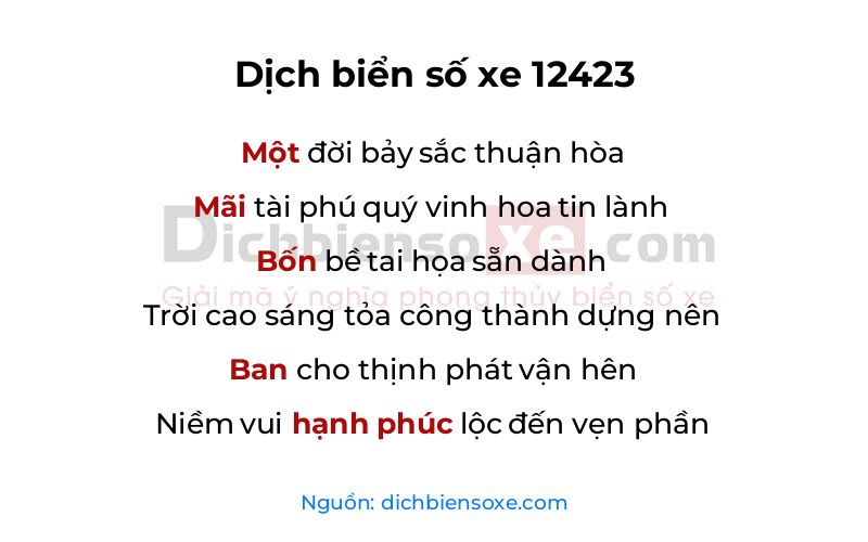 Dịch thơ biển số 12423