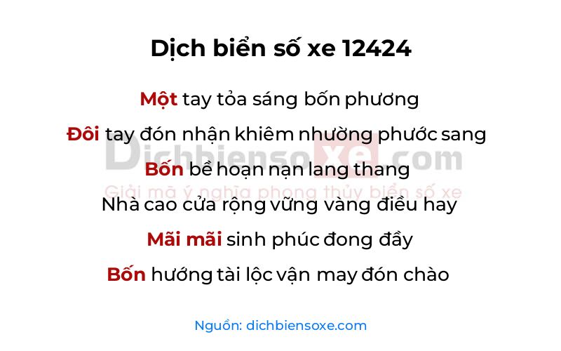 Dịch thơ biển số 12424