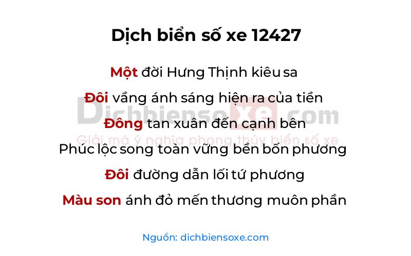 Dịch thơ biển số 12427