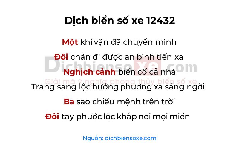 Dịch thơ biển số 12432