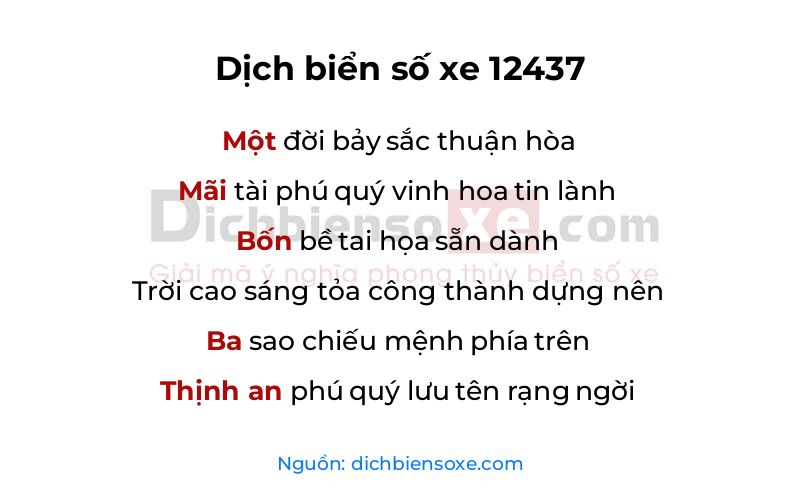 Dịch thơ biển số 12437