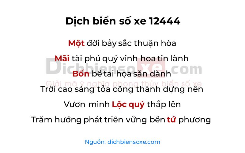 Dịch thơ biển số 12444