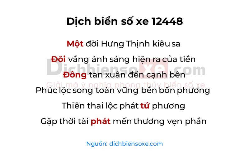 Dịch thơ biển số 12448