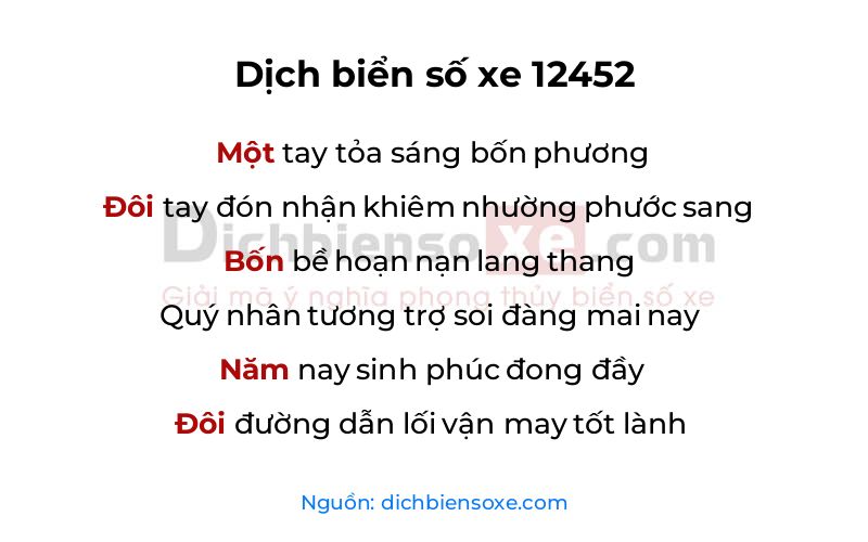 Dịch thơ biển số 12452