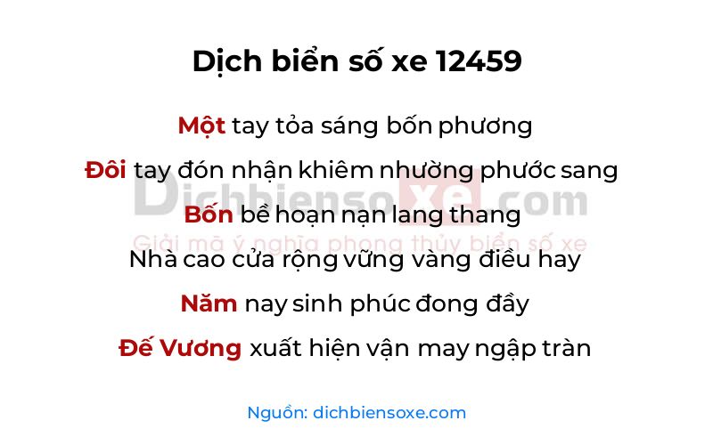 Dịch thơ biển số 12459
