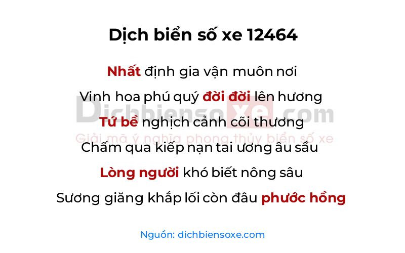 Dịch thơ biển số 12464