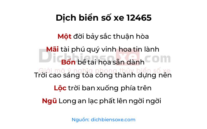 Dịch thơ biển số 12465