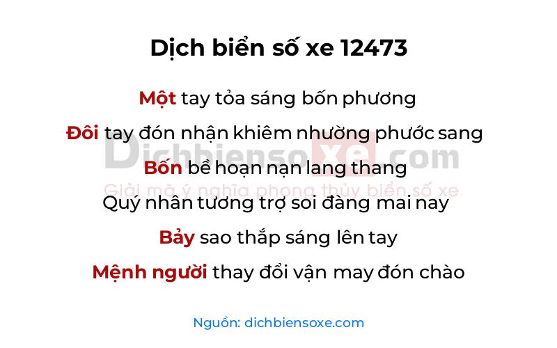 Dịch thơ biển số 12473
