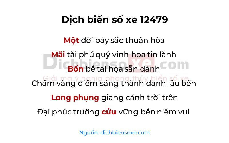 Dịch thơ biển số 12479