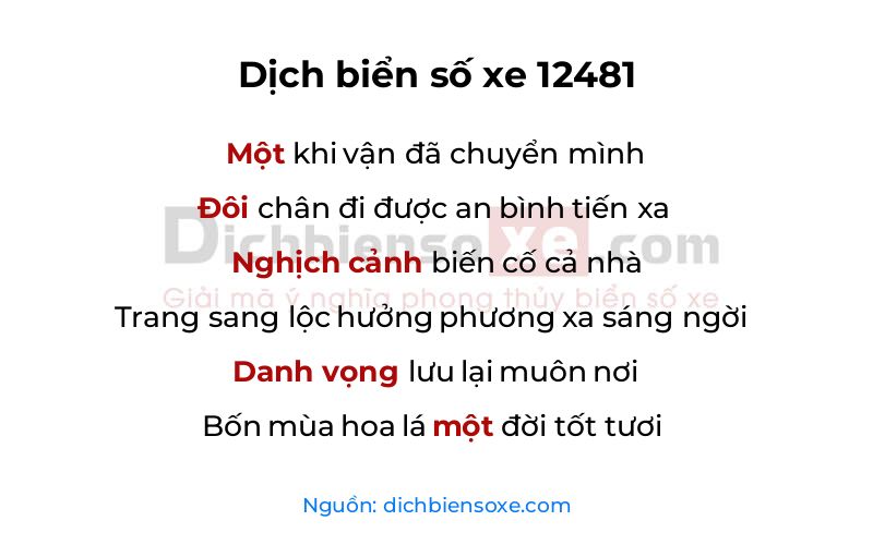 Dịch thơ biển số 12481