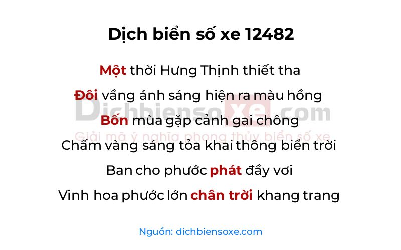 Dịch thơ biển số 12482
