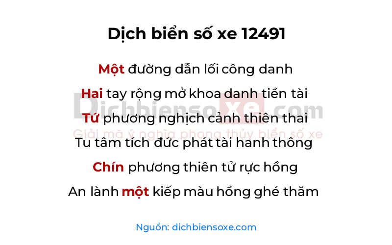 Dịch thơ biển số 12491