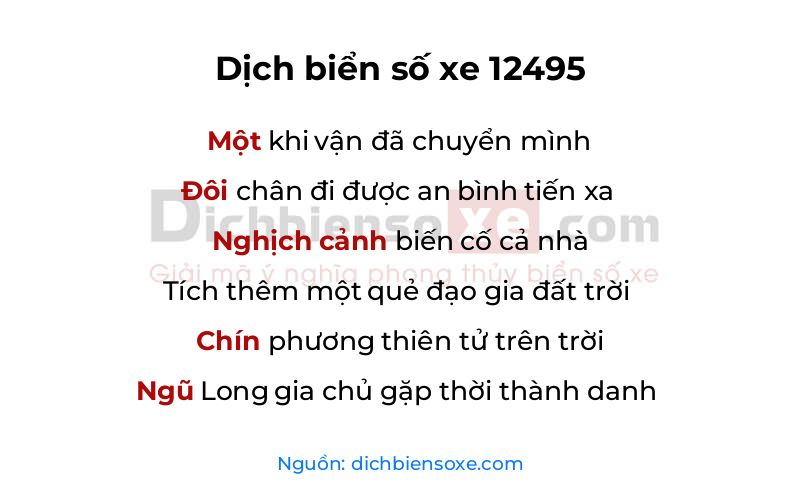 Dịch thơ biển số 12495