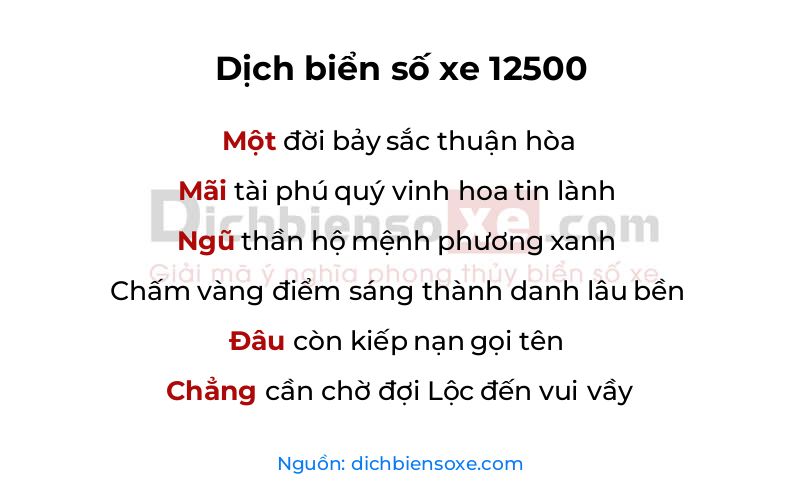 Dịch thơ biển số 12500