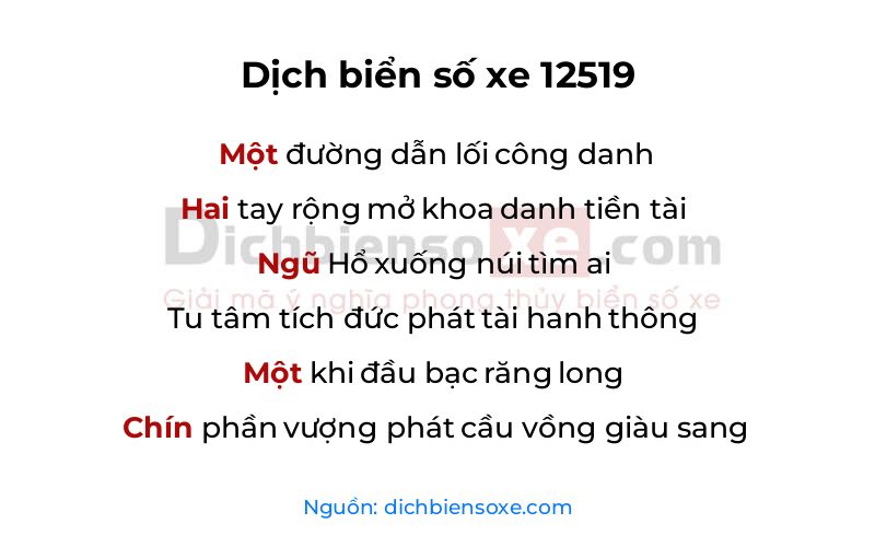 Dịch thơ biển số 12519