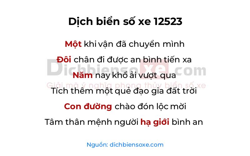 Dịch thơ biển số 12523
