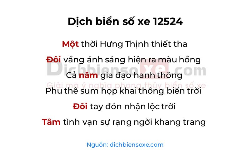 Dịch thơ biển số 12524