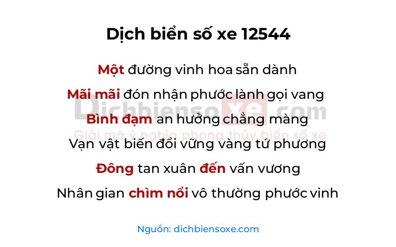 Dịch thơ biển số 12544