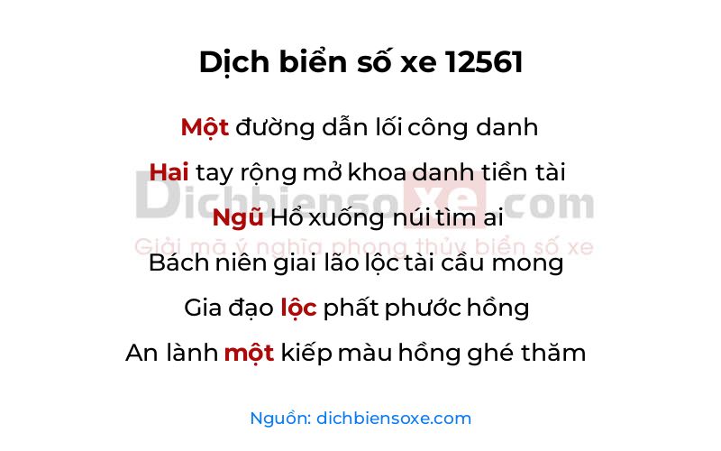 Dịch thơ biển số 12561