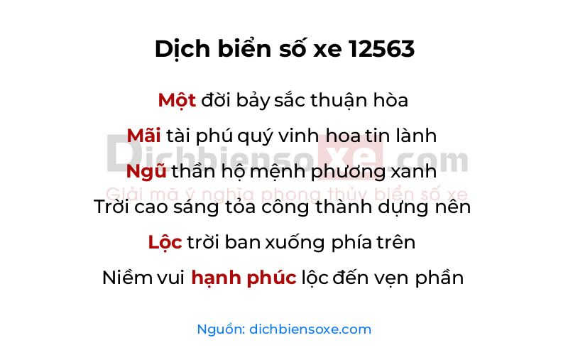 Dịch thơ biển số 12563