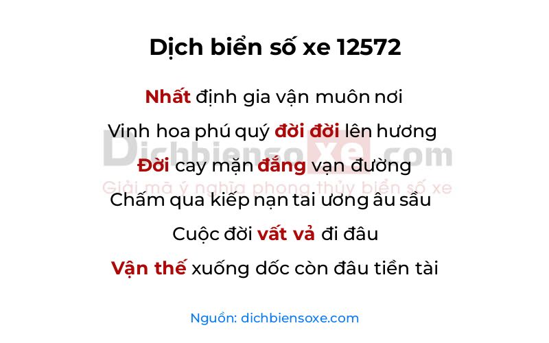 Dịch thơ biển số 12572