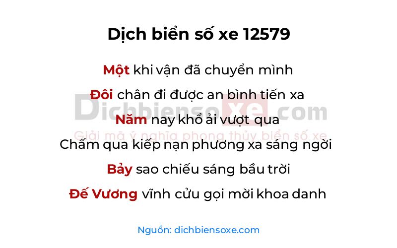 Dịch thơ biển số 12579