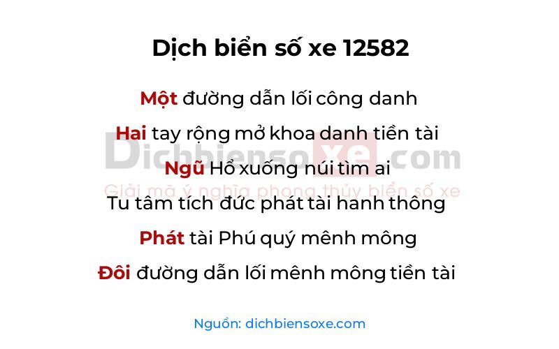 Dịch thơ biển số 12582