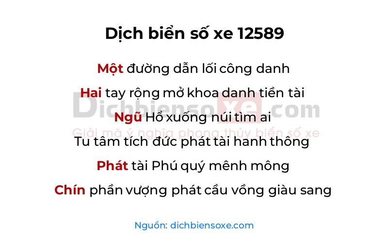 Dịch thơ biển số 12589