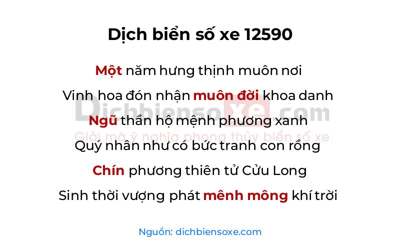 Dịch thơ biển số 12590
