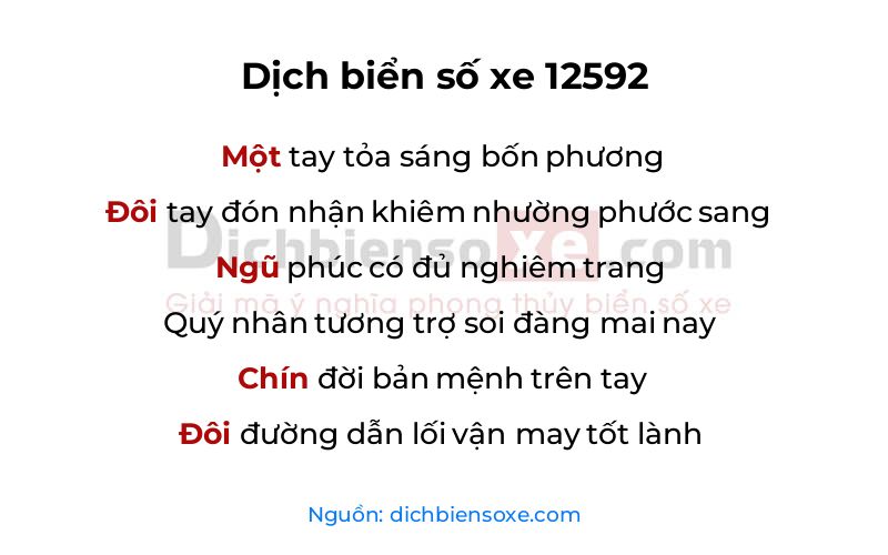 Dịch thơ biển số 12592