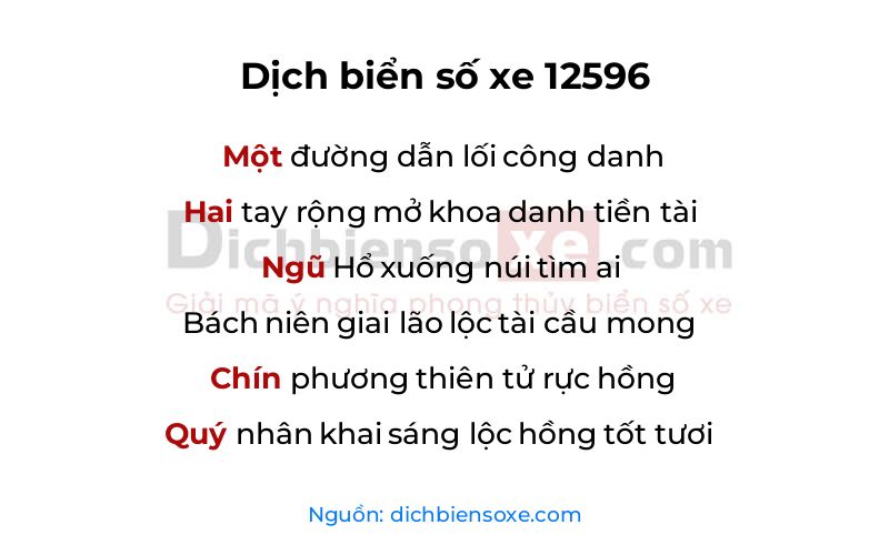 Dịch thơ biển số 12596