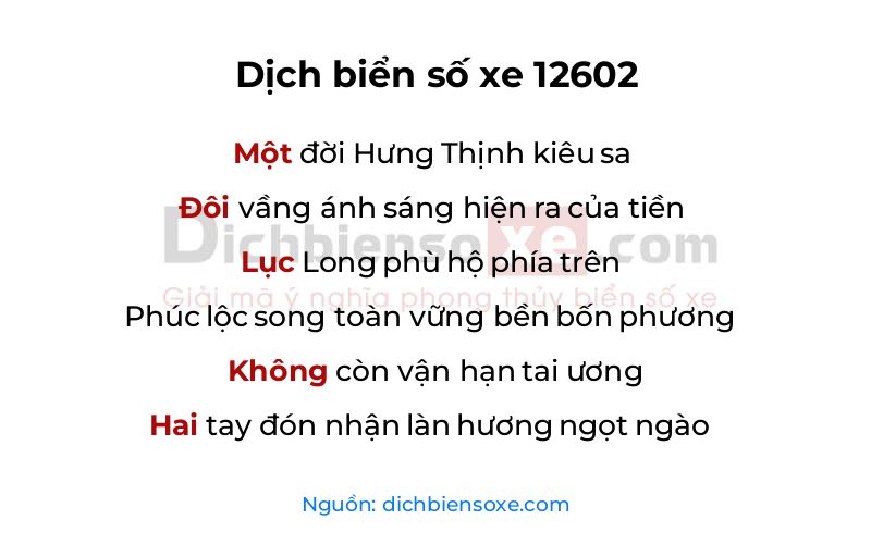 Dịch thơ biển số 12602