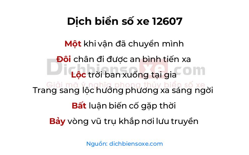 Dịch thơ biển số 12607