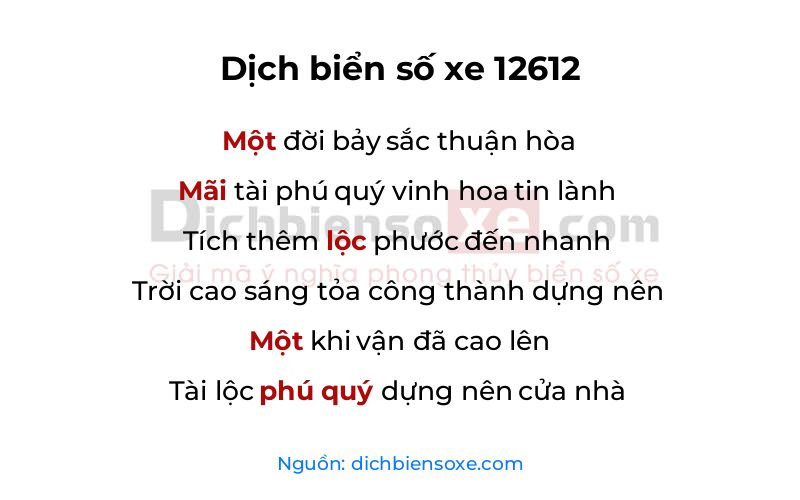 Dịch thơ biển số 12612