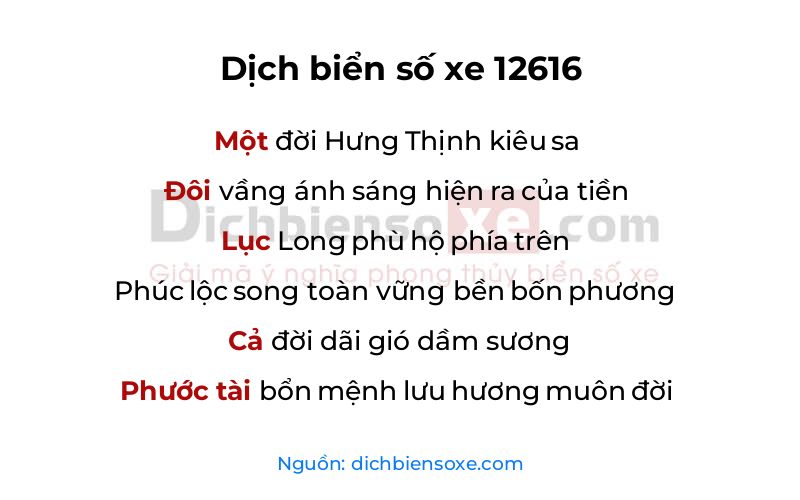 Dịch thơ biển số 12616