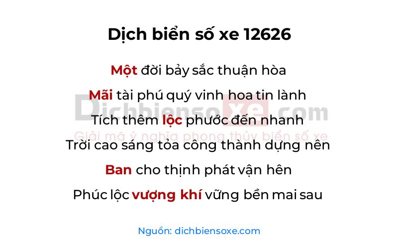 Dịch thơ biển số 12626
