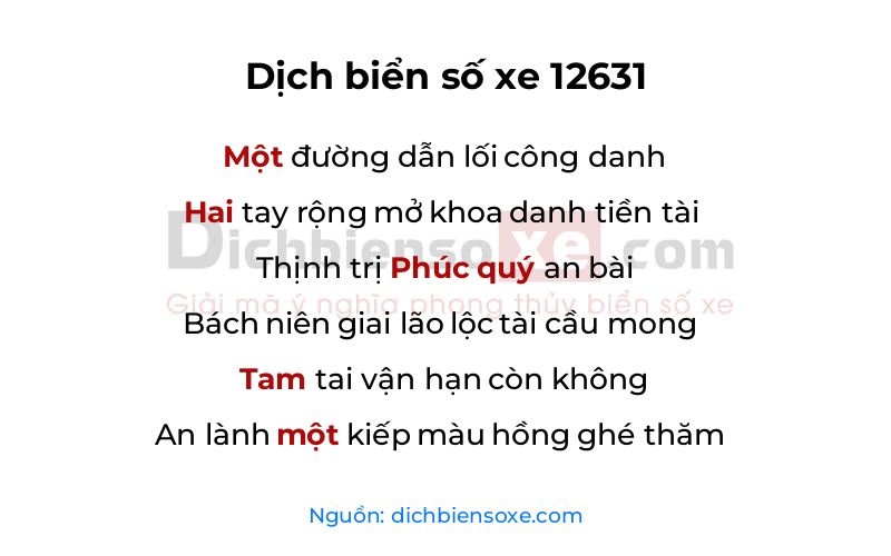 Dịch thơ biển số 12631