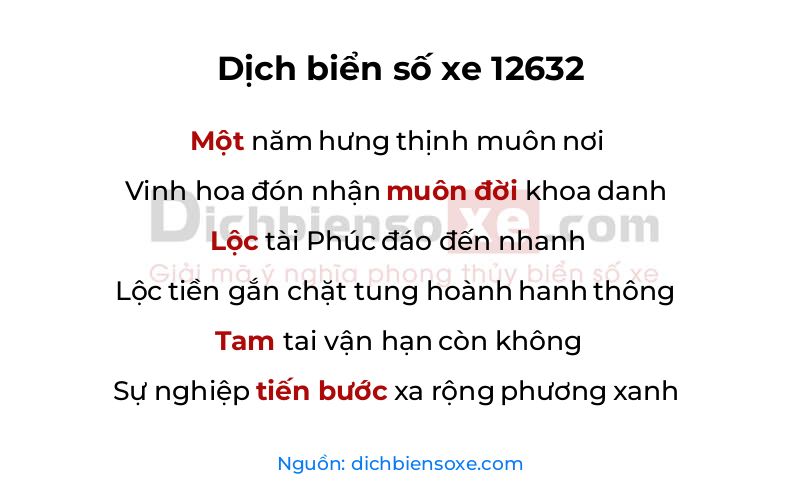 Dịch thơ biển số 12632